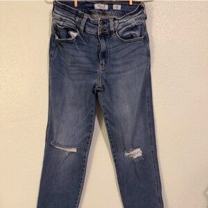 KanCan Medium Blue Distressed Ankle Jeans